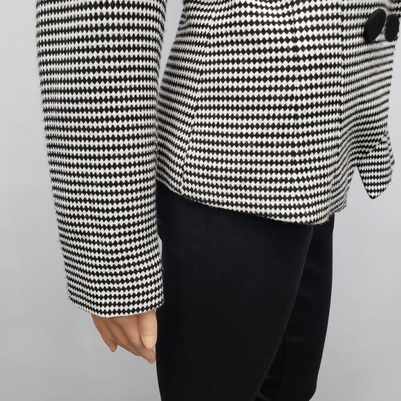 Vintage Ann Taylor Blazer Jacket Made in USA Size 8 Harlequin Diamond Print - Picture 8 of 12